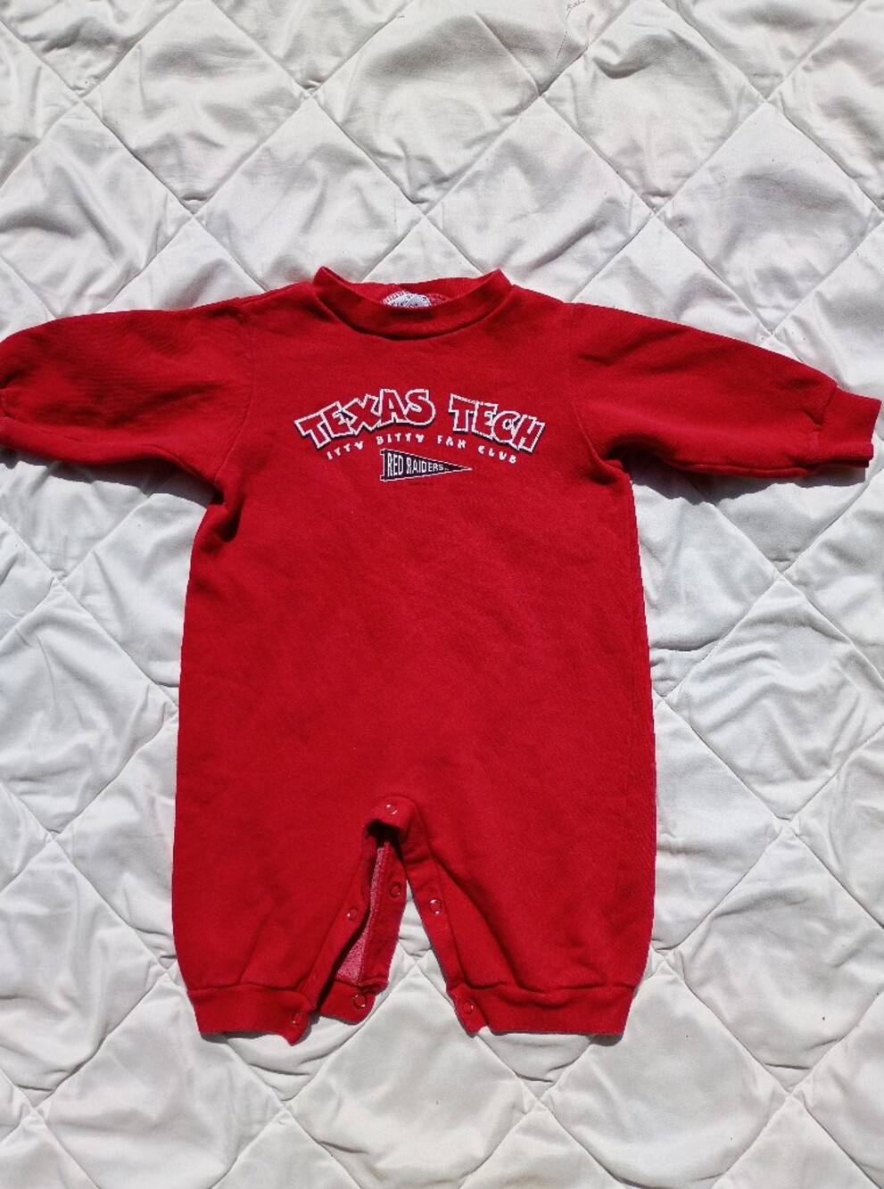 Vintage Texas Tech Red Raiders Baby Onesie Sleeper